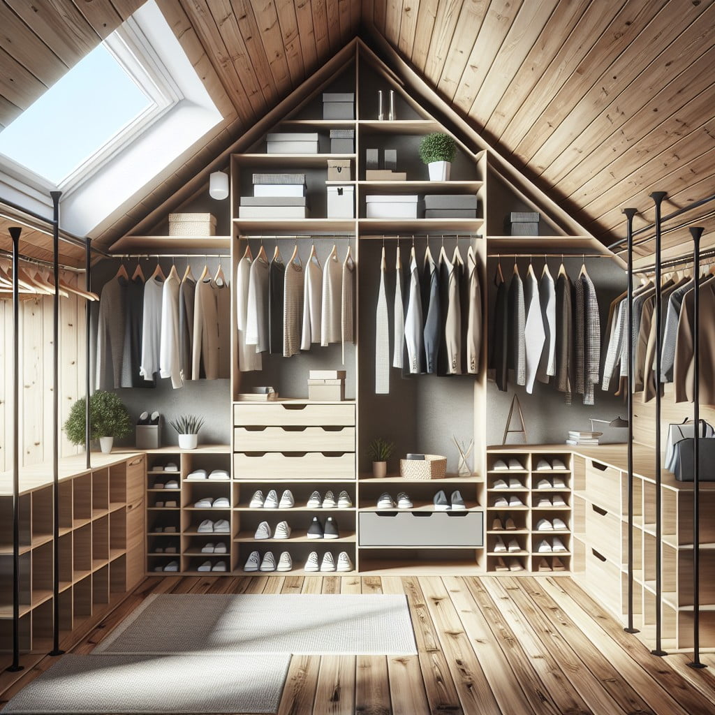 functional loft closet ideas for slanted ceilings