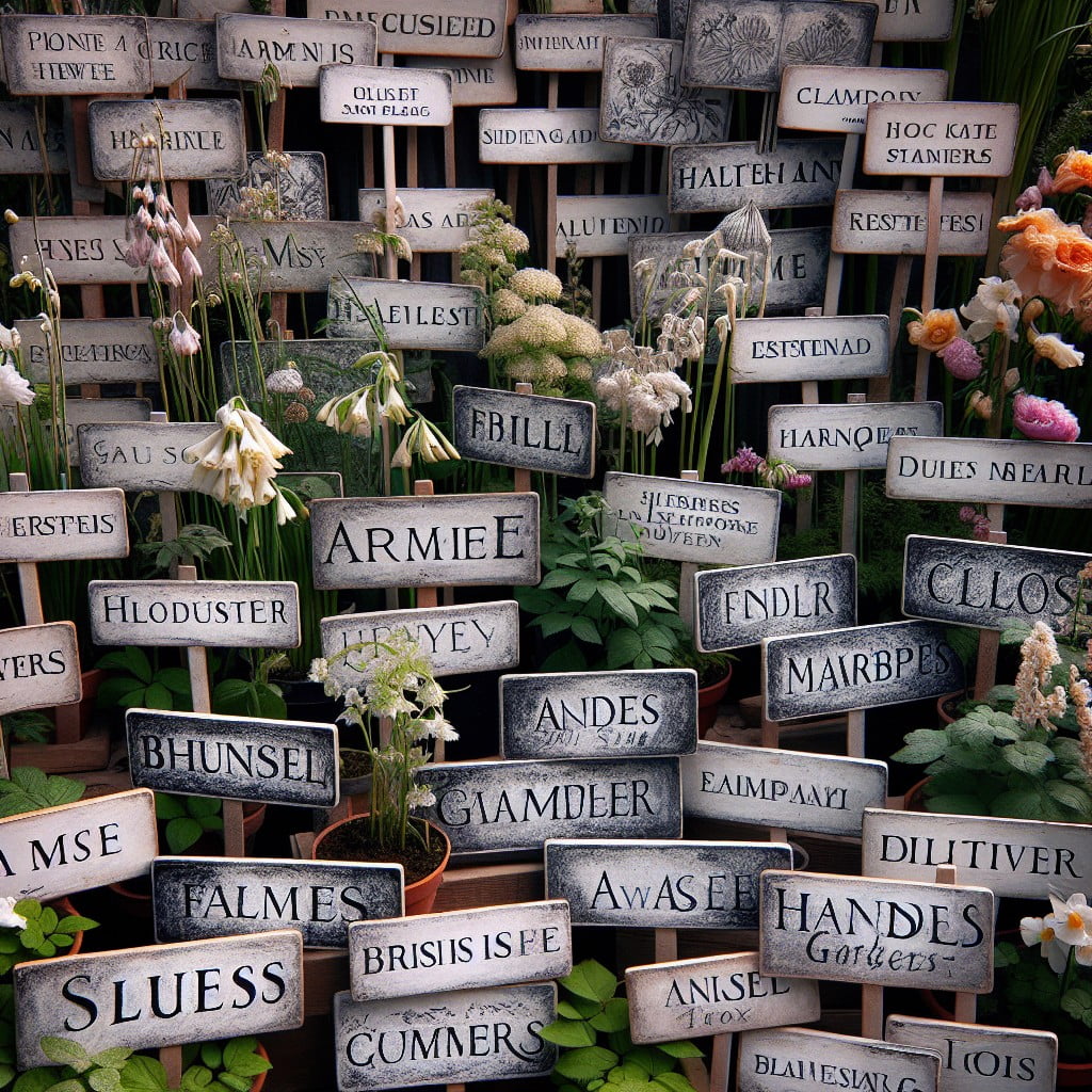 gardening labels with chalk