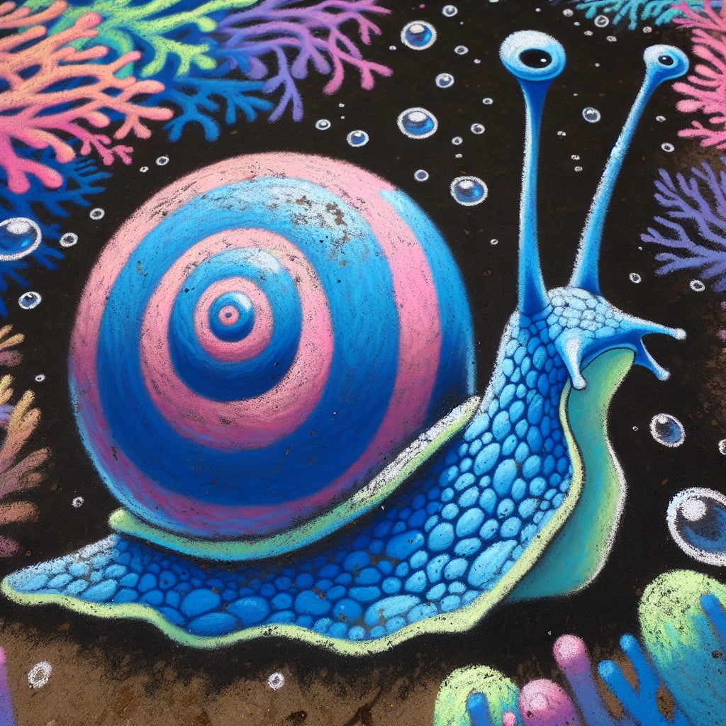 gary the snail chalk art