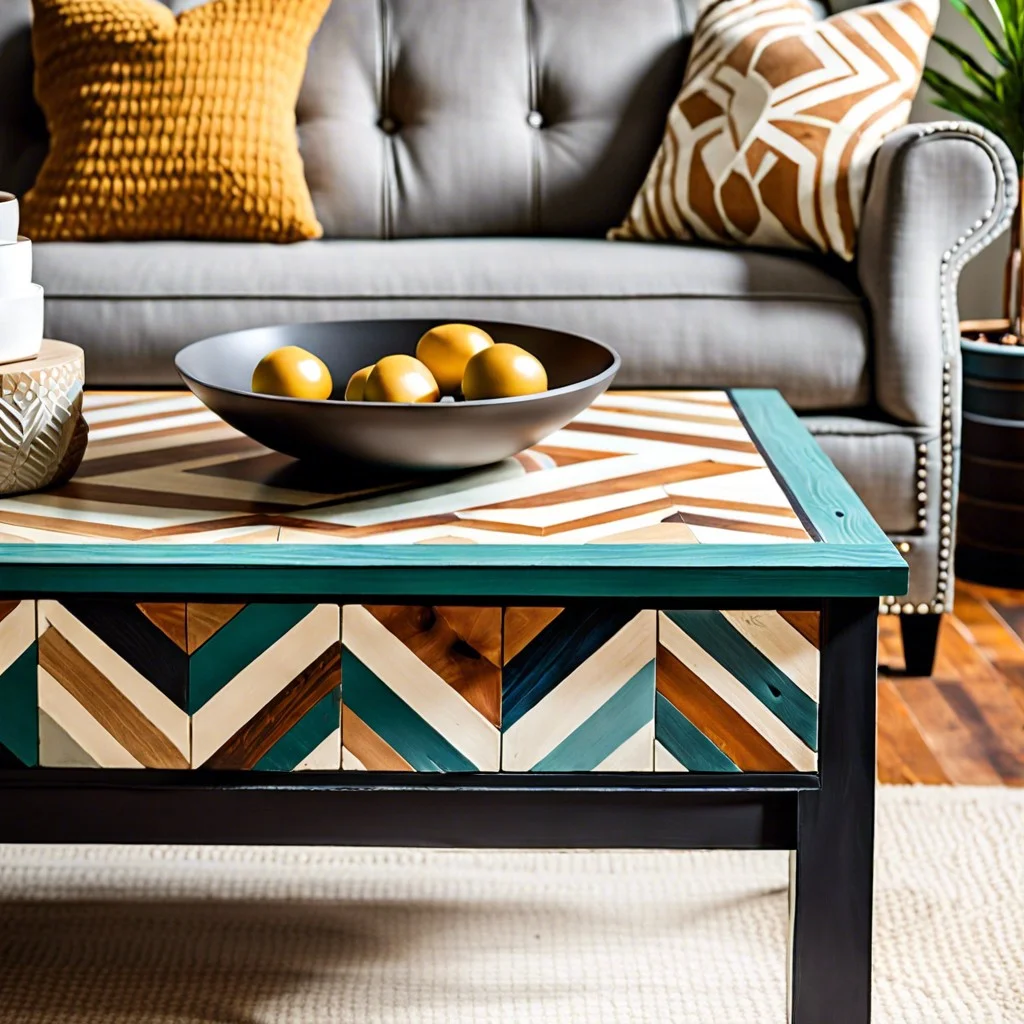 geometric patterns on coffee table using chalk paint®