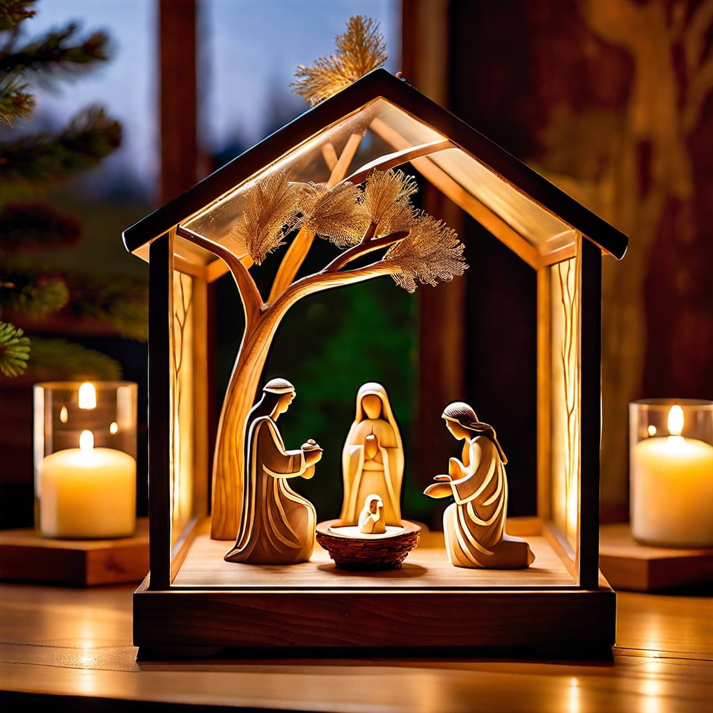 glass encased willow tree nativity collection