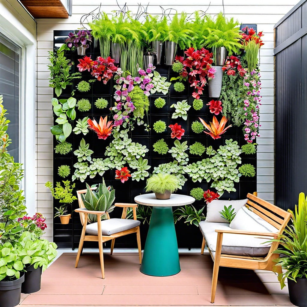 gridwall as patio vertical garden
