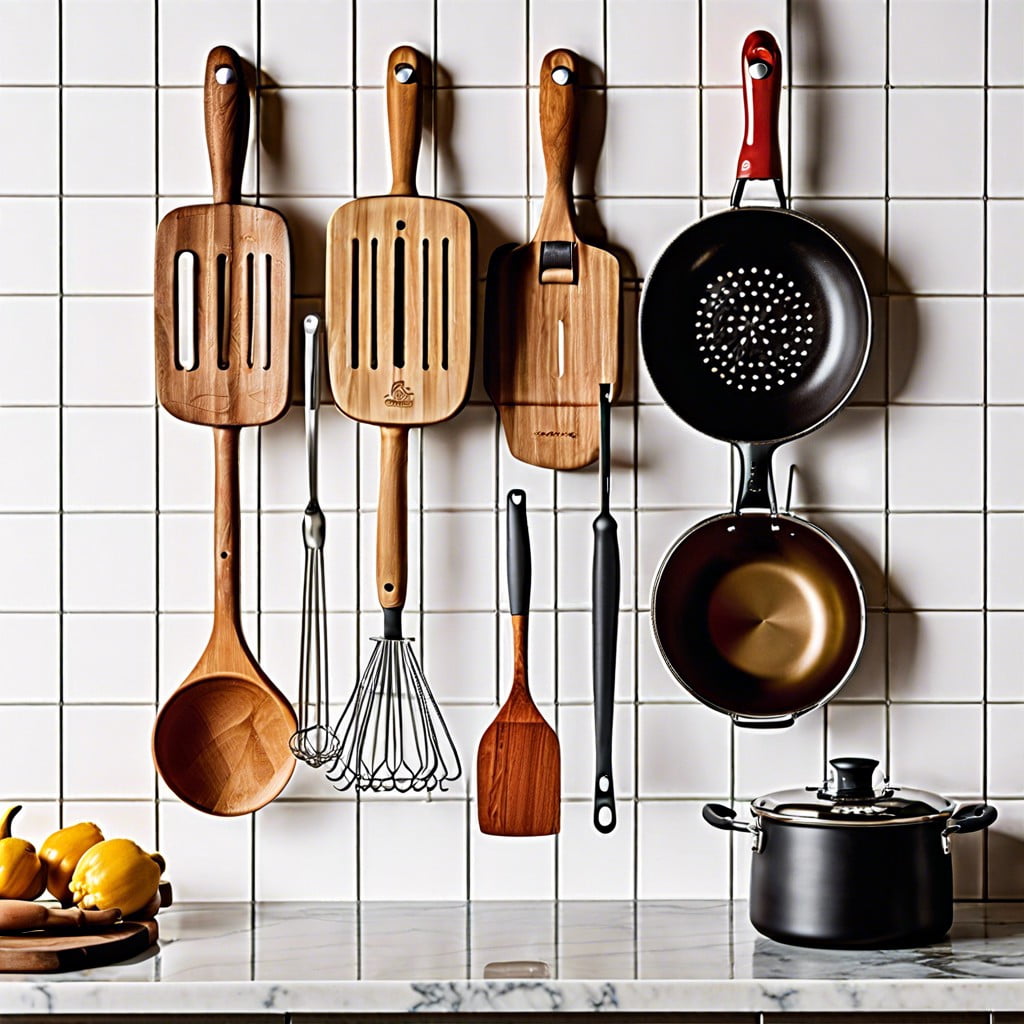 gridwall for kitchen utensil display