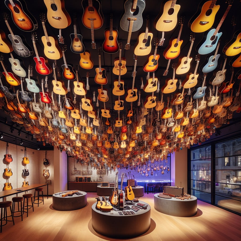 guitar ceiling displays turning heads up