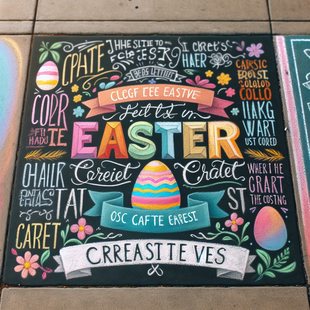 hand lettered chalk art with easter quotes