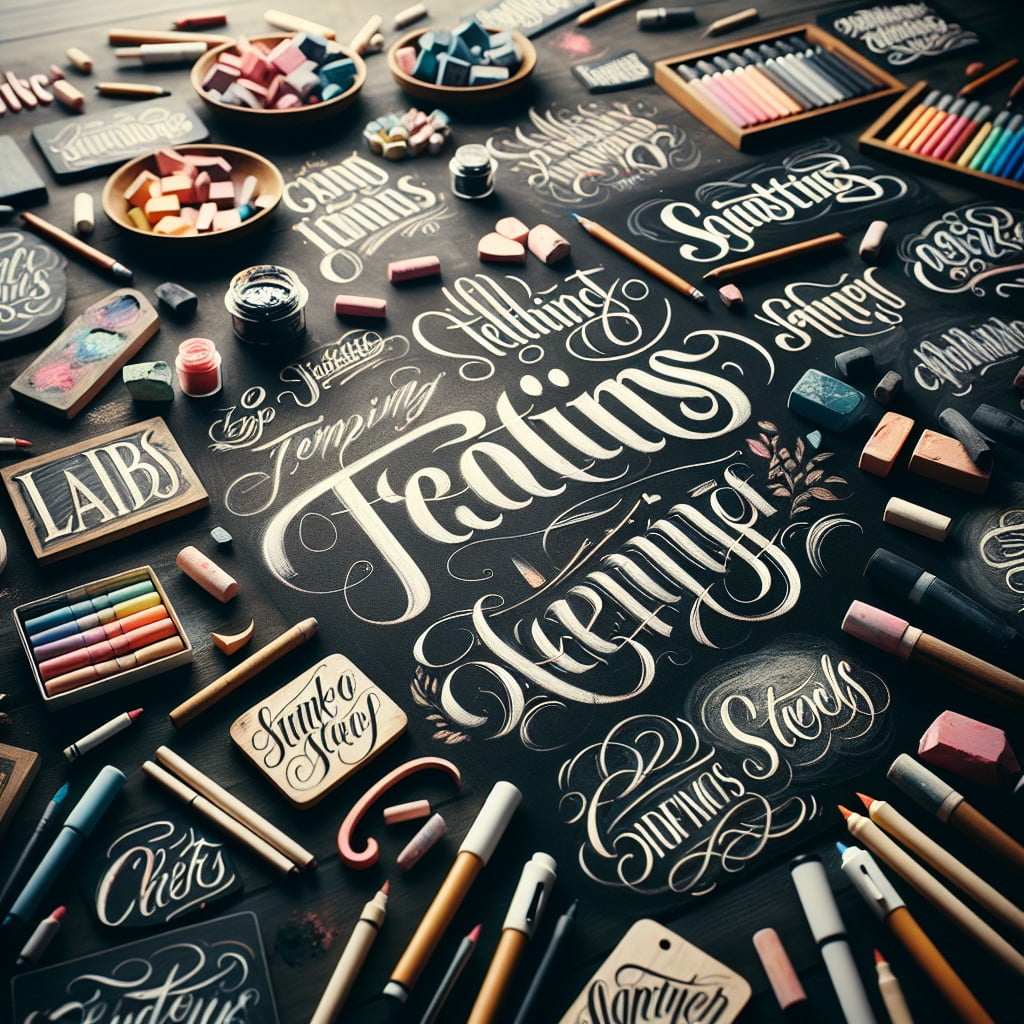 hand lettering techniques on chalkboard labels