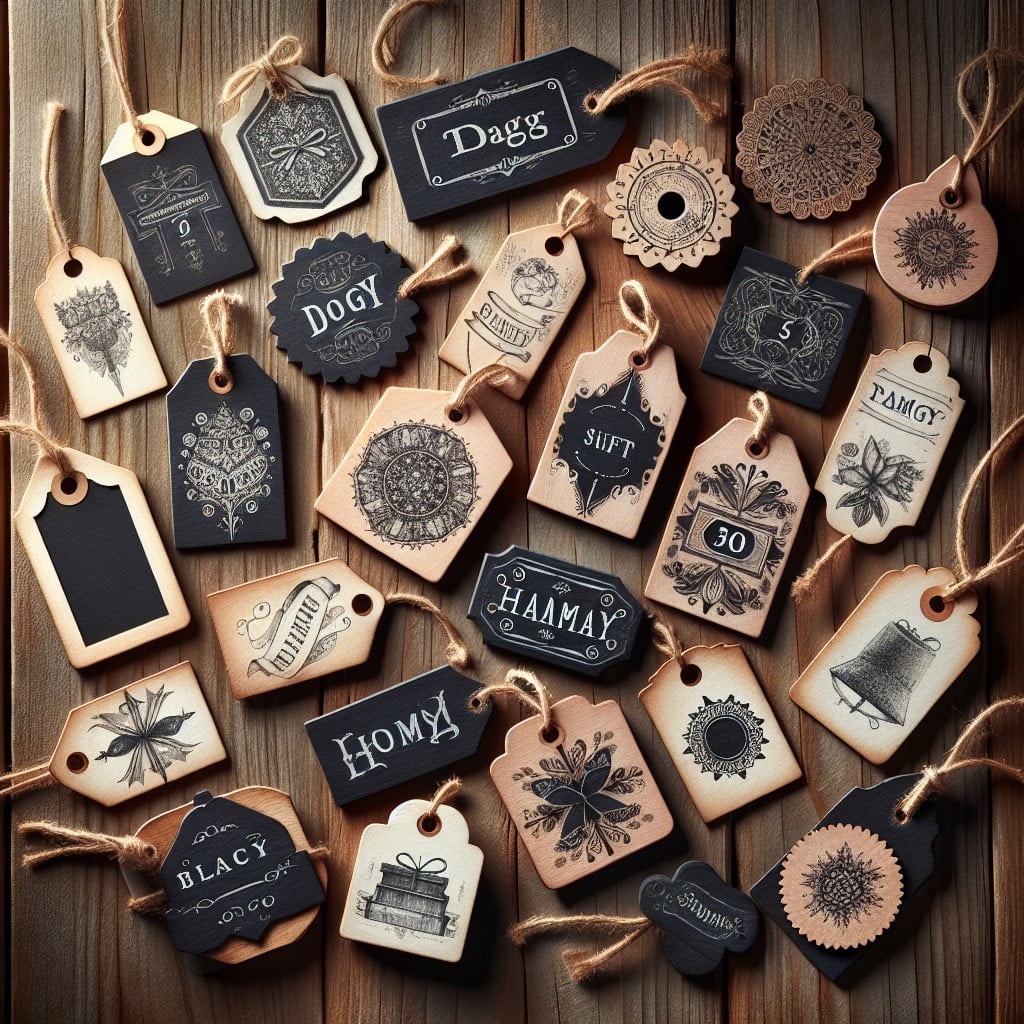 handmade gift tags using chalkboard labels