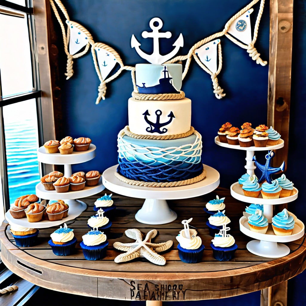 harbor themed bakery display