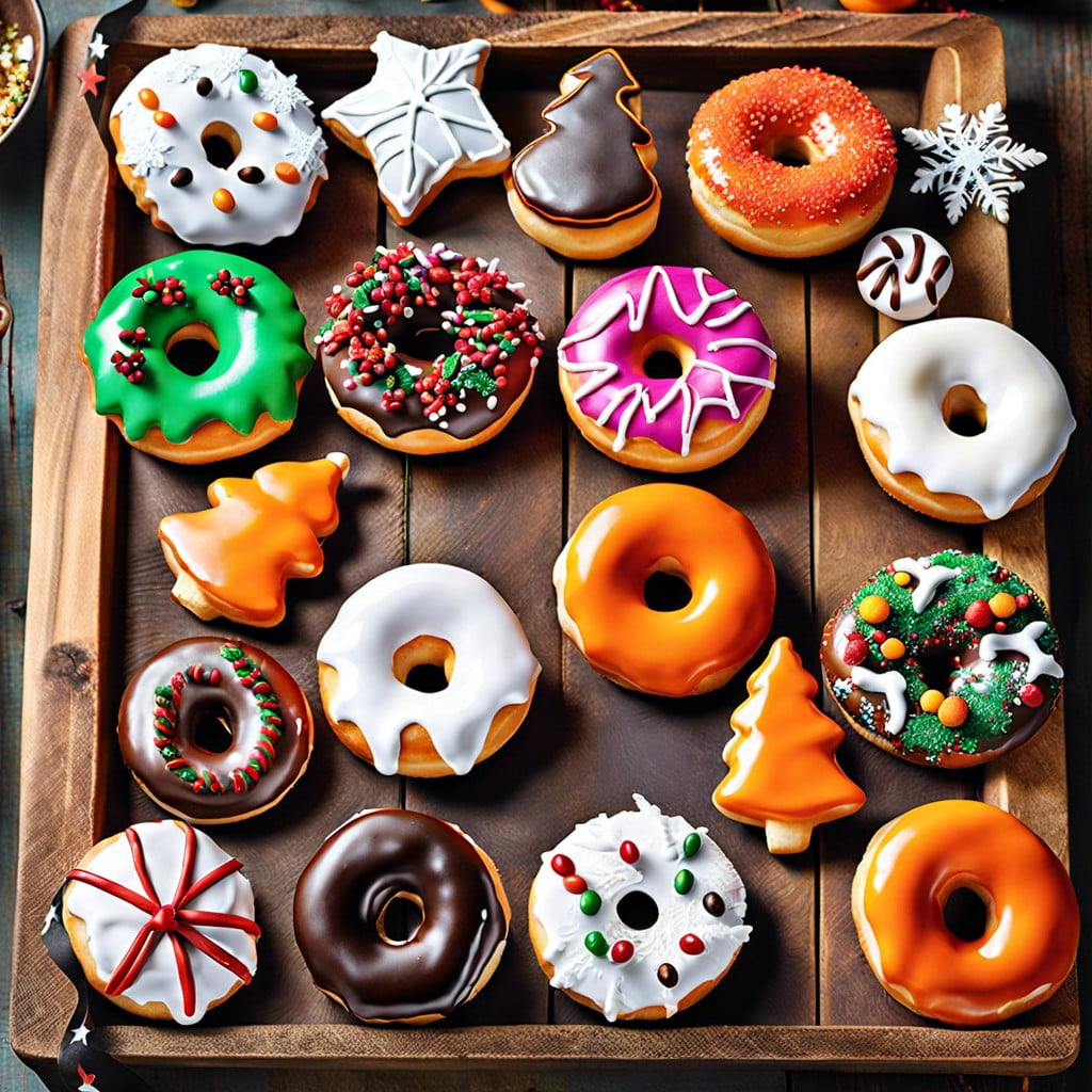 holiday themed donuts