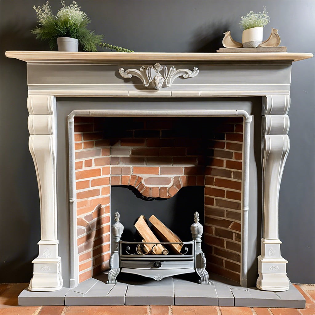 how to achieve a classical look with chalk painting on a brick fireplace