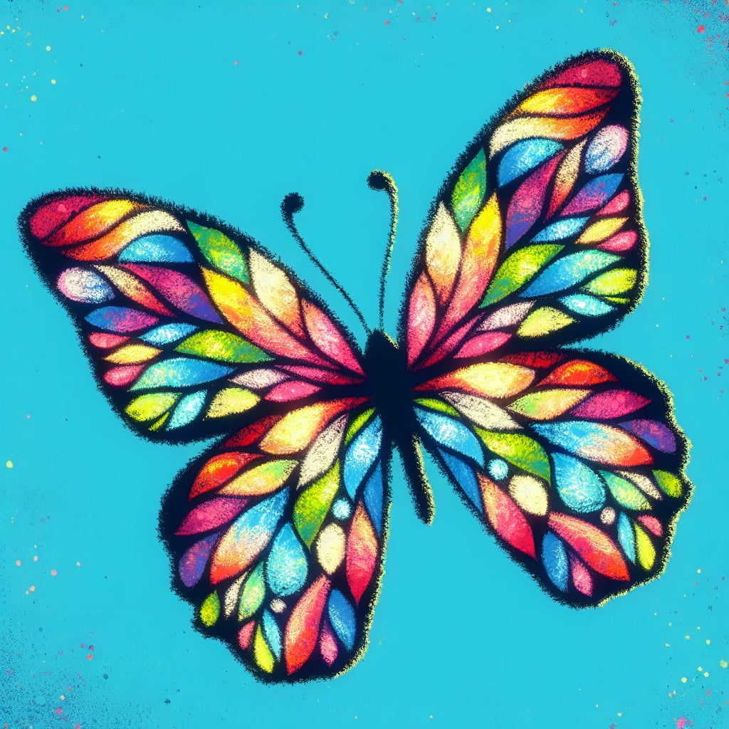 how to create a vibrant chalk butterfly silhouette
