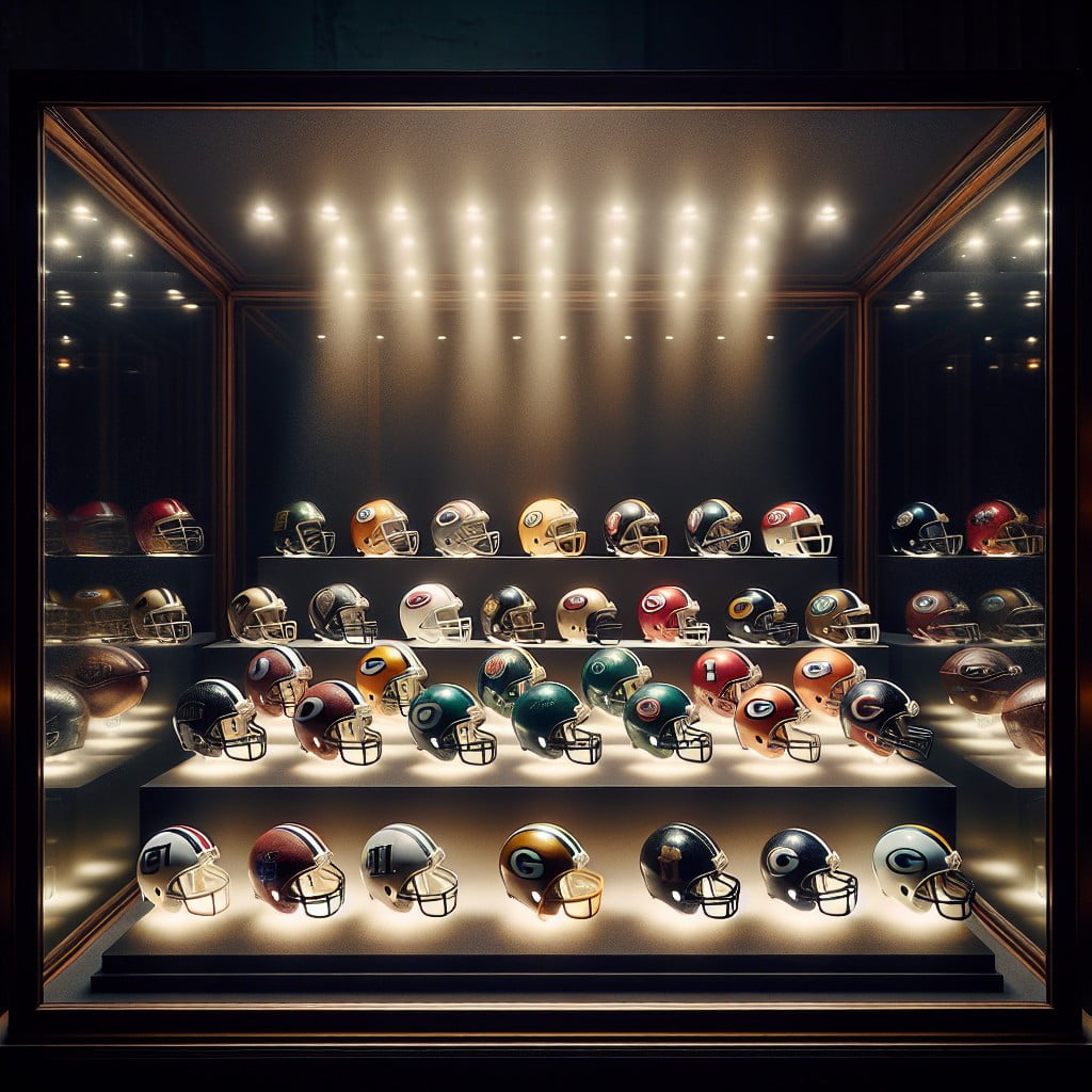 illuminated mini helmet display case