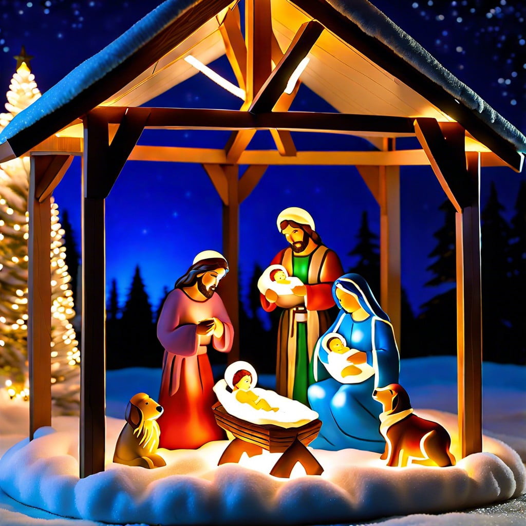 illuminated nativity display