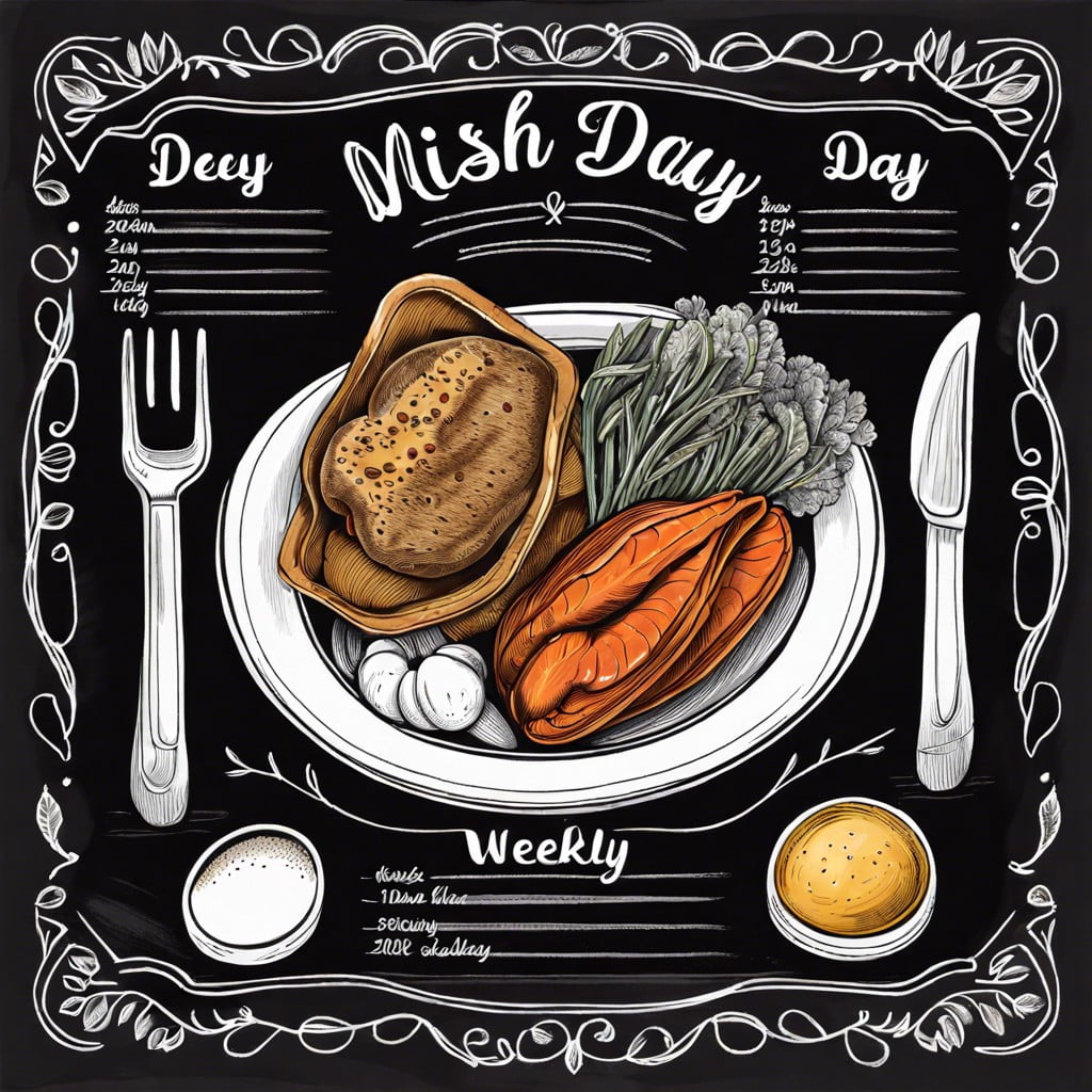 illustrated dish of the day chalkboard