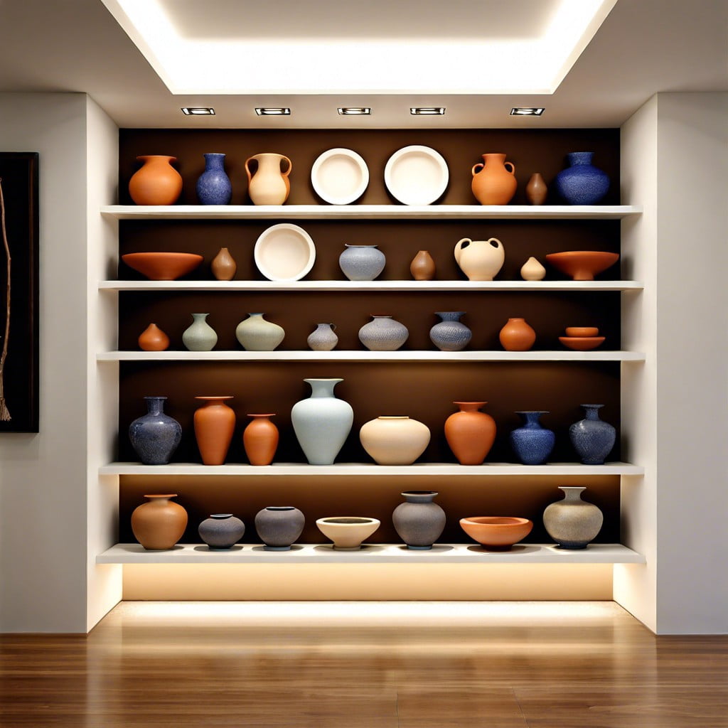 in wall display niches for pottery
