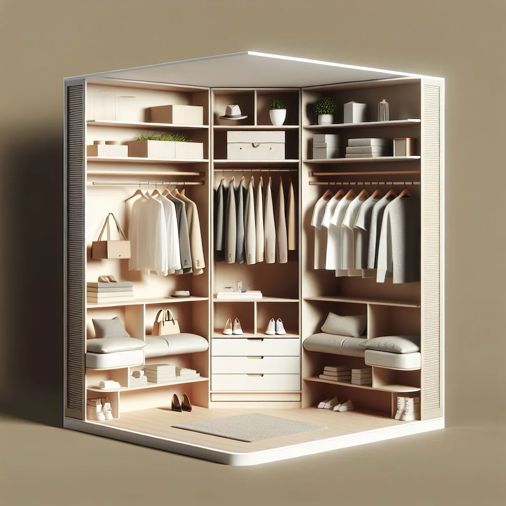 innovative corner shelving ideas for angled wall closet