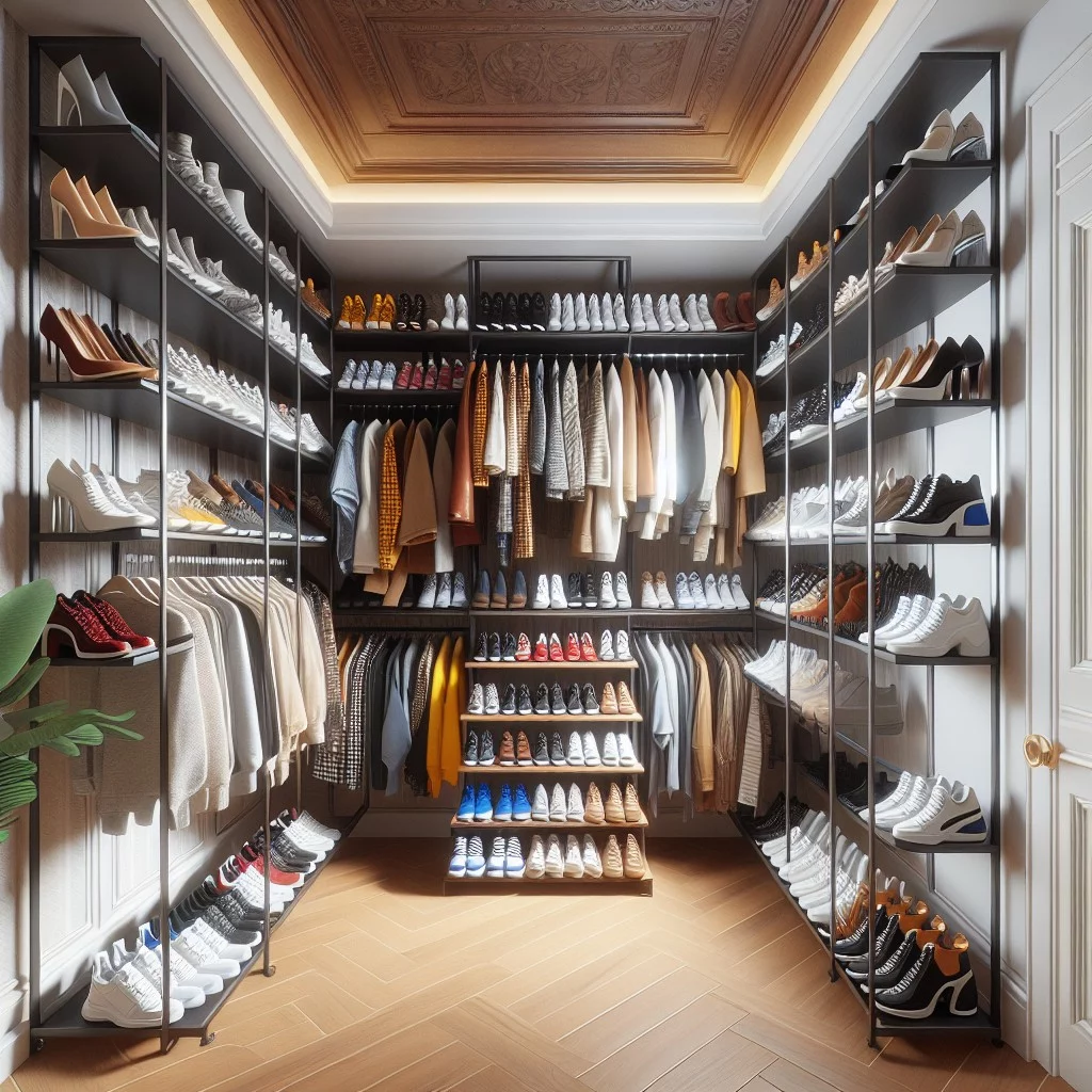 install layered shoe racks