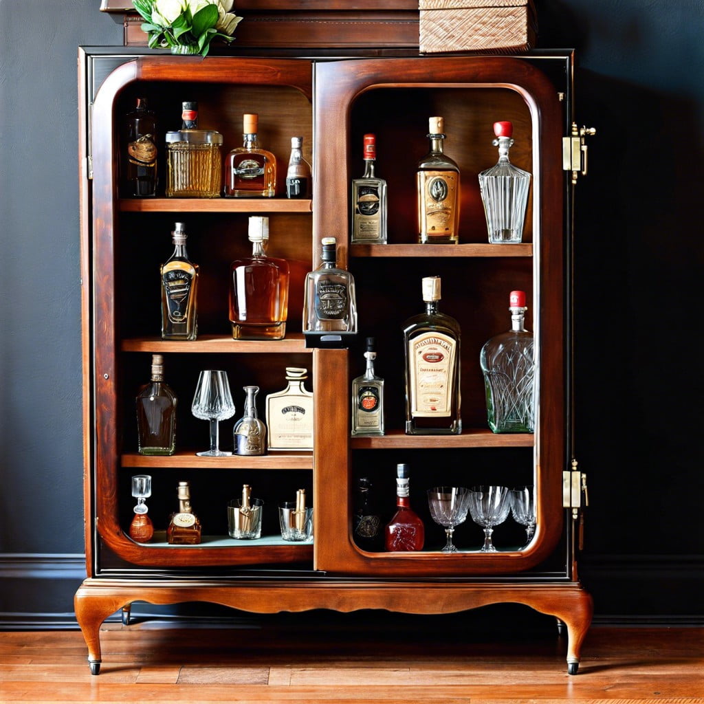 instrument case turned liquor cabinet