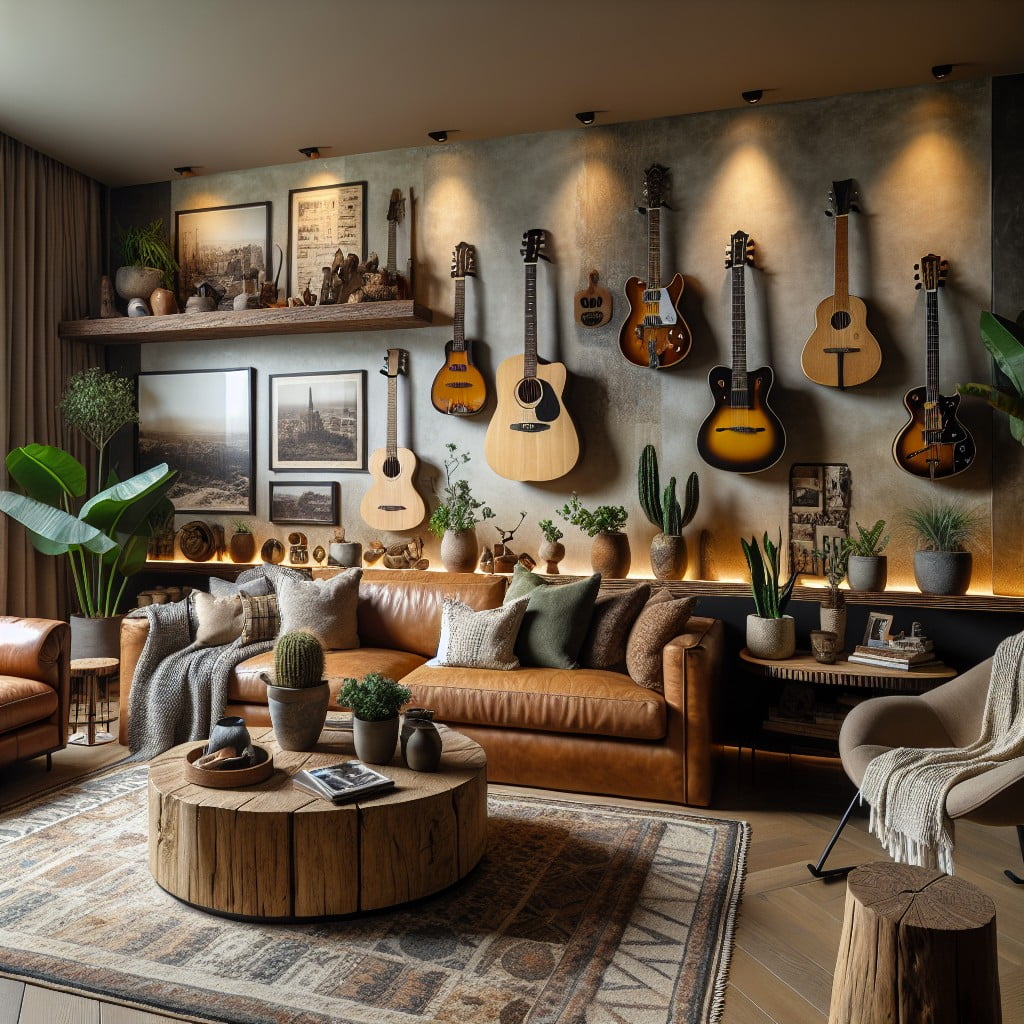 integrating guitar display into home decor