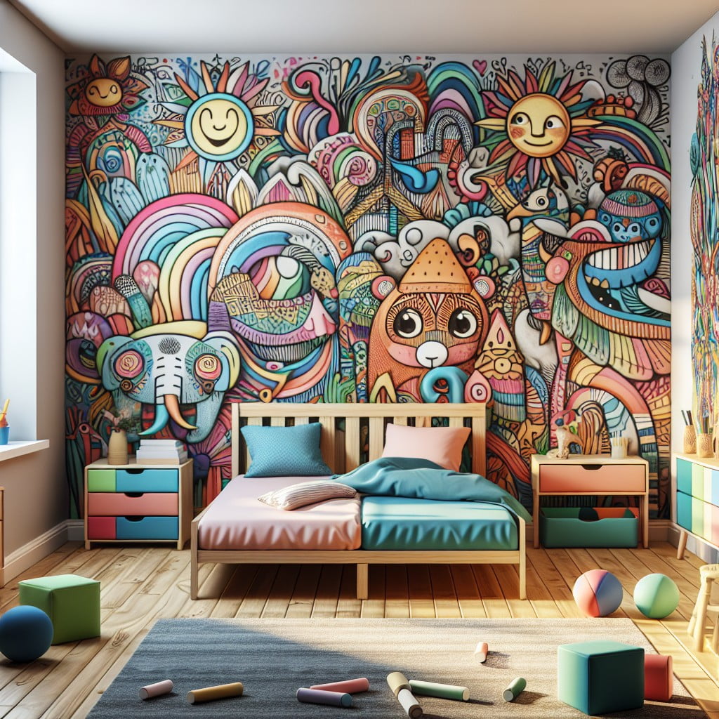 kids room wall art with chalk spray paint