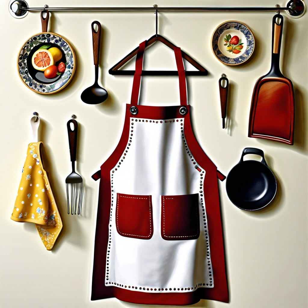 kitchen apron as pin display