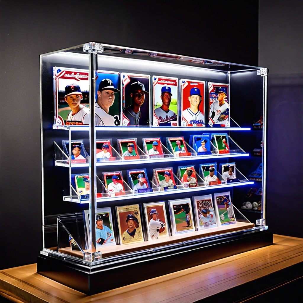 led lit acrylic display case for cards