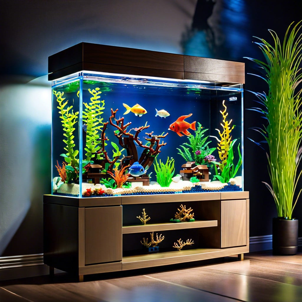 lego aquarium display passive adventure in the living room