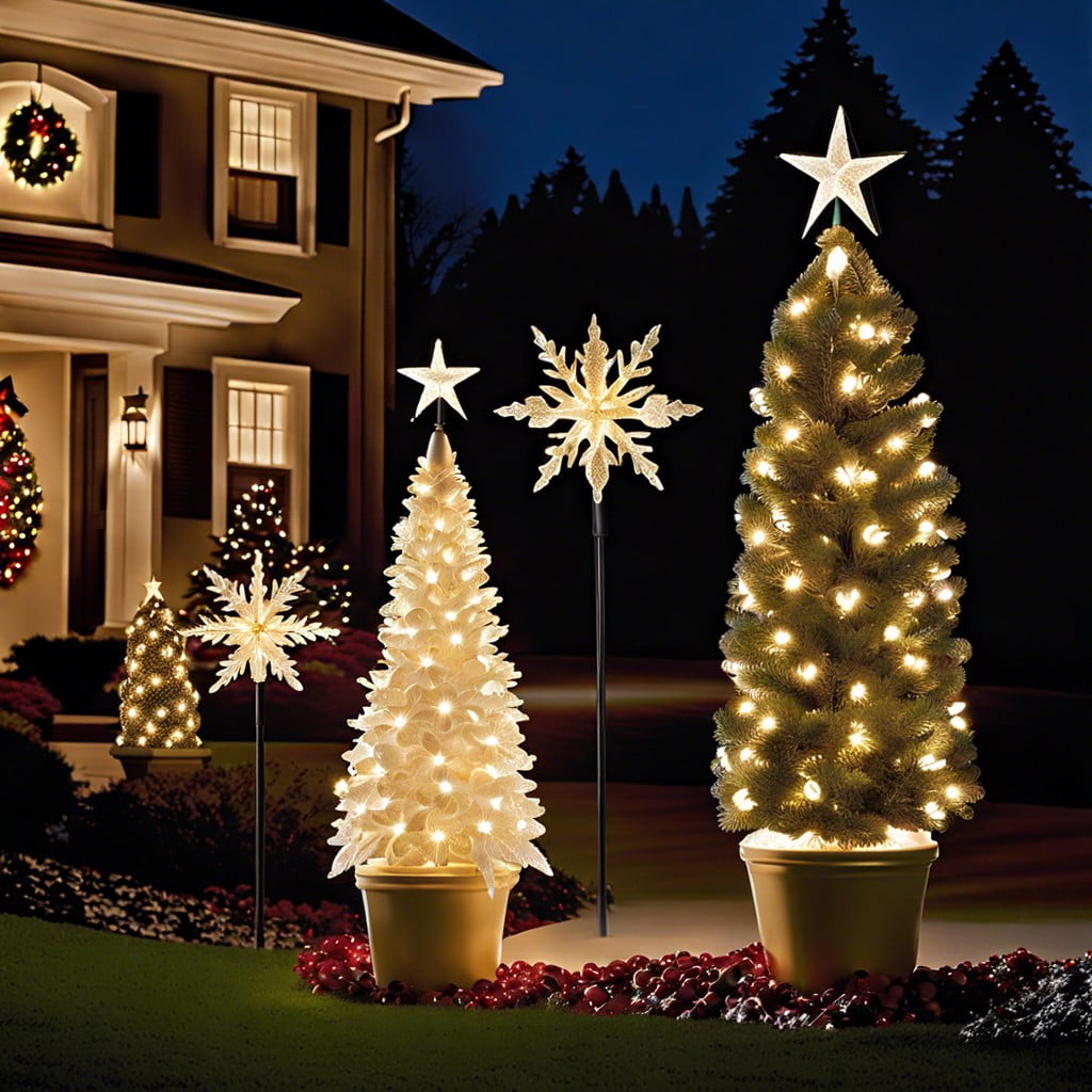 lighted christmas topiaries