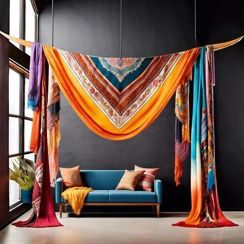 make a canopy out of scarves