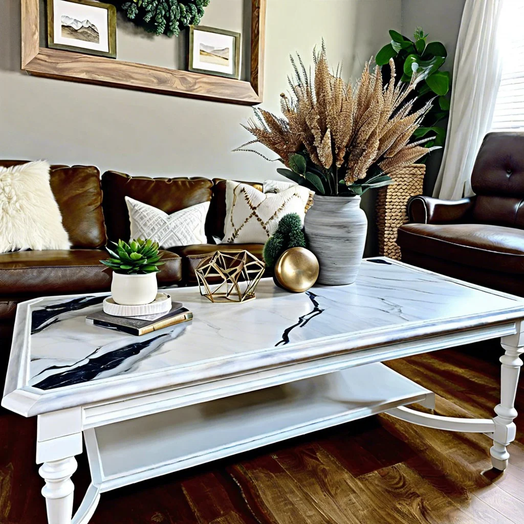marble effect on coffee table using chalk paint®