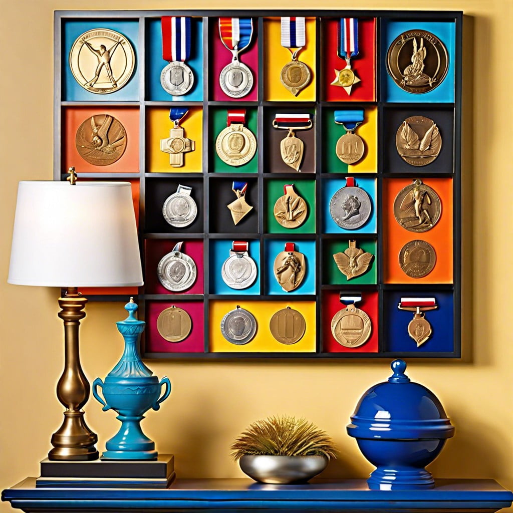 medal collage wall art
