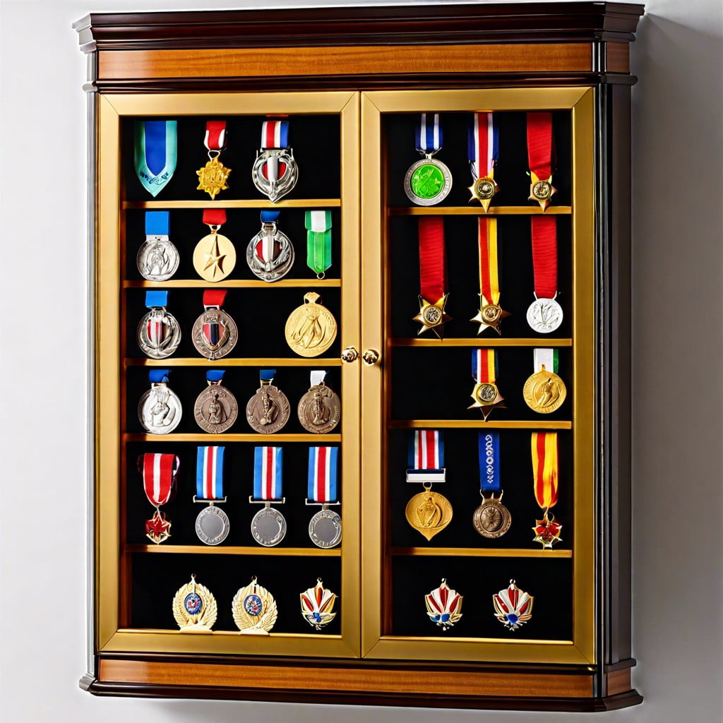 medal display cabinet with lights
