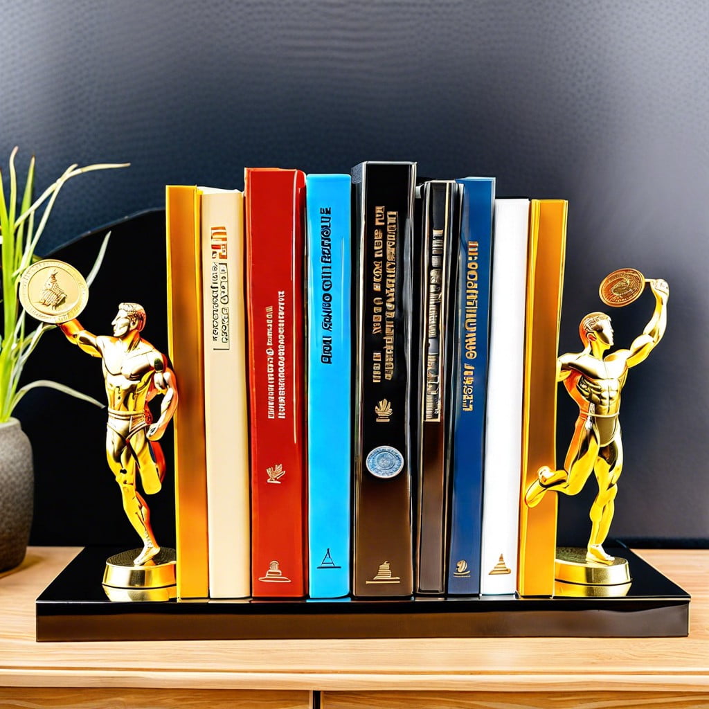 medal themed bookends