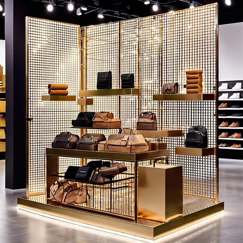 metallic gridwall for a modern touch
