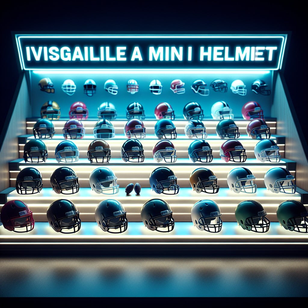 mini helmet display shelf with led lights