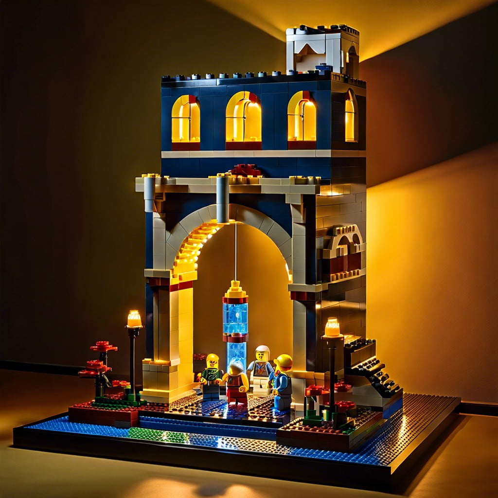 mood lighting spotlight on specific lego creations