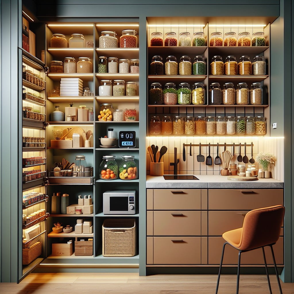 multipurpose pantry with workspace