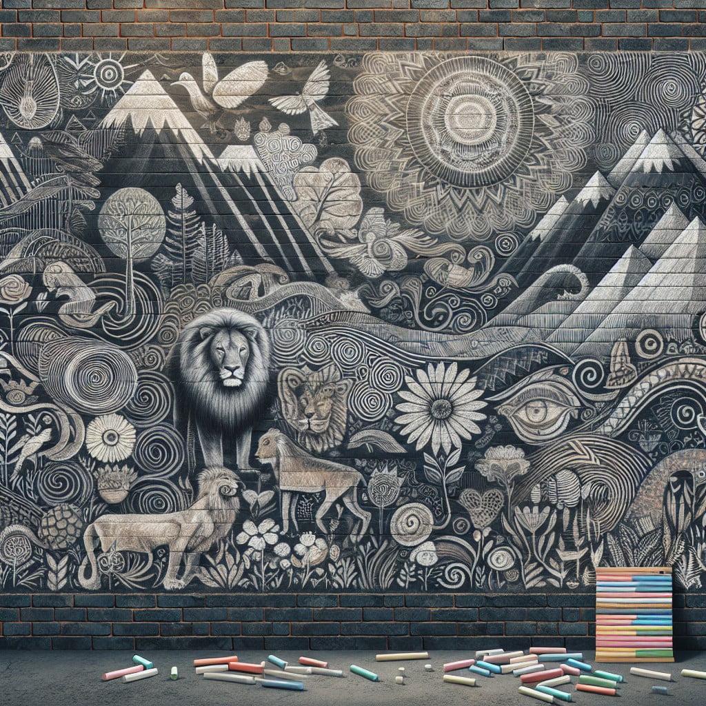 mural inspired chalk art