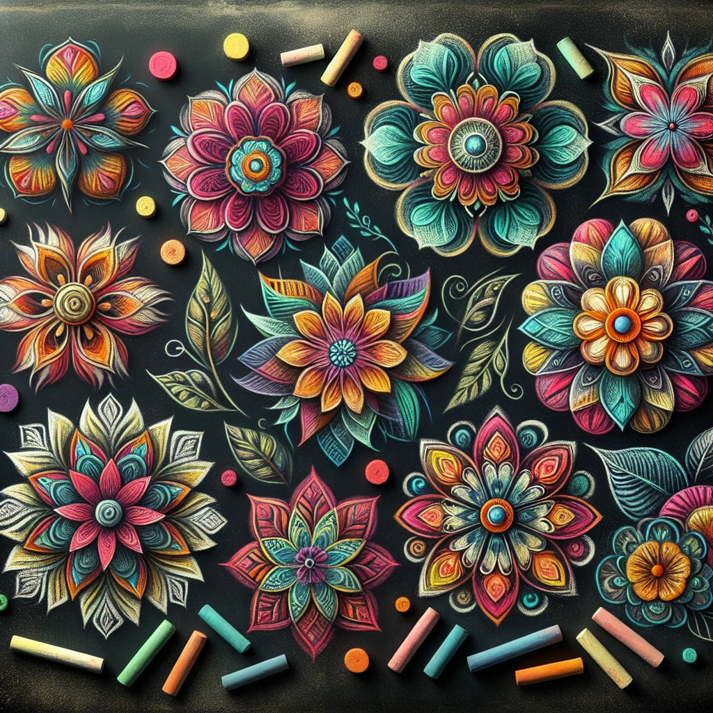 nature inspired flower patterns with chalk art