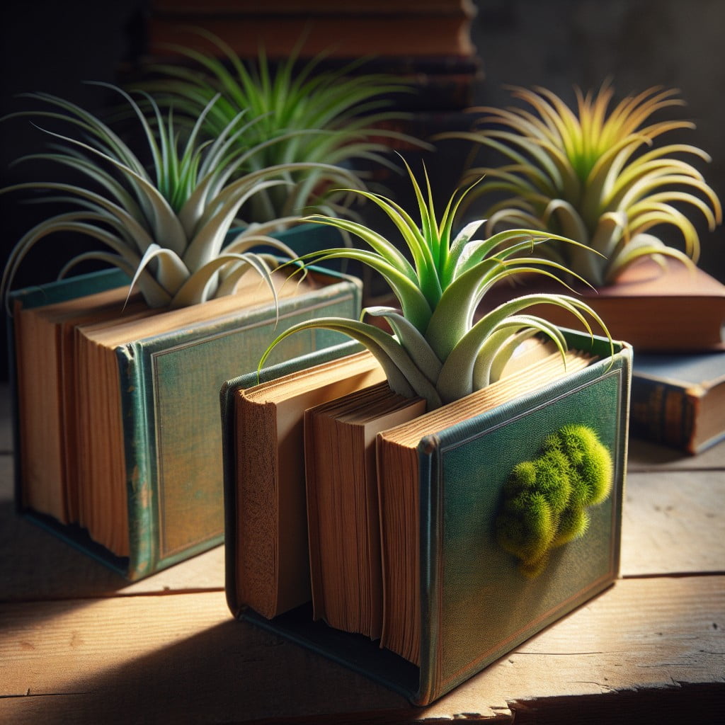old books as planters