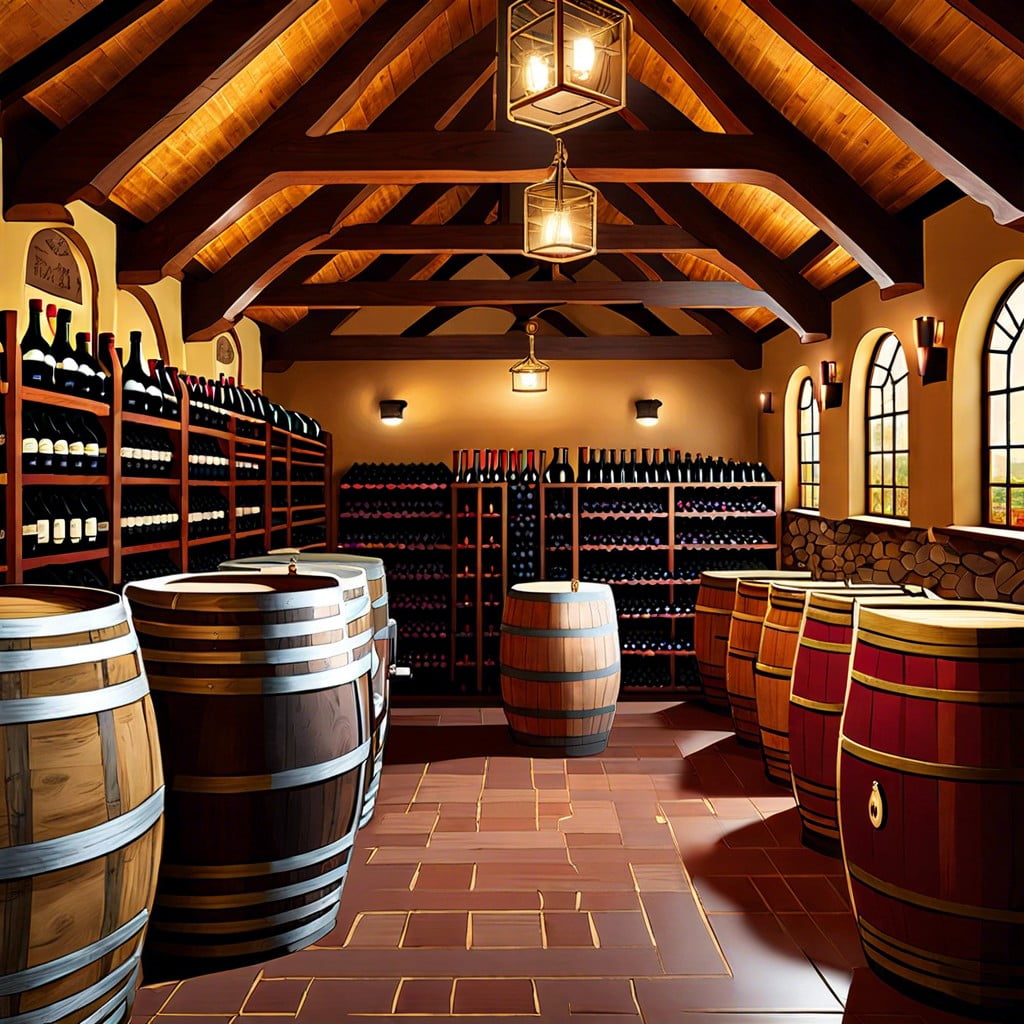 old world winery style wine racks