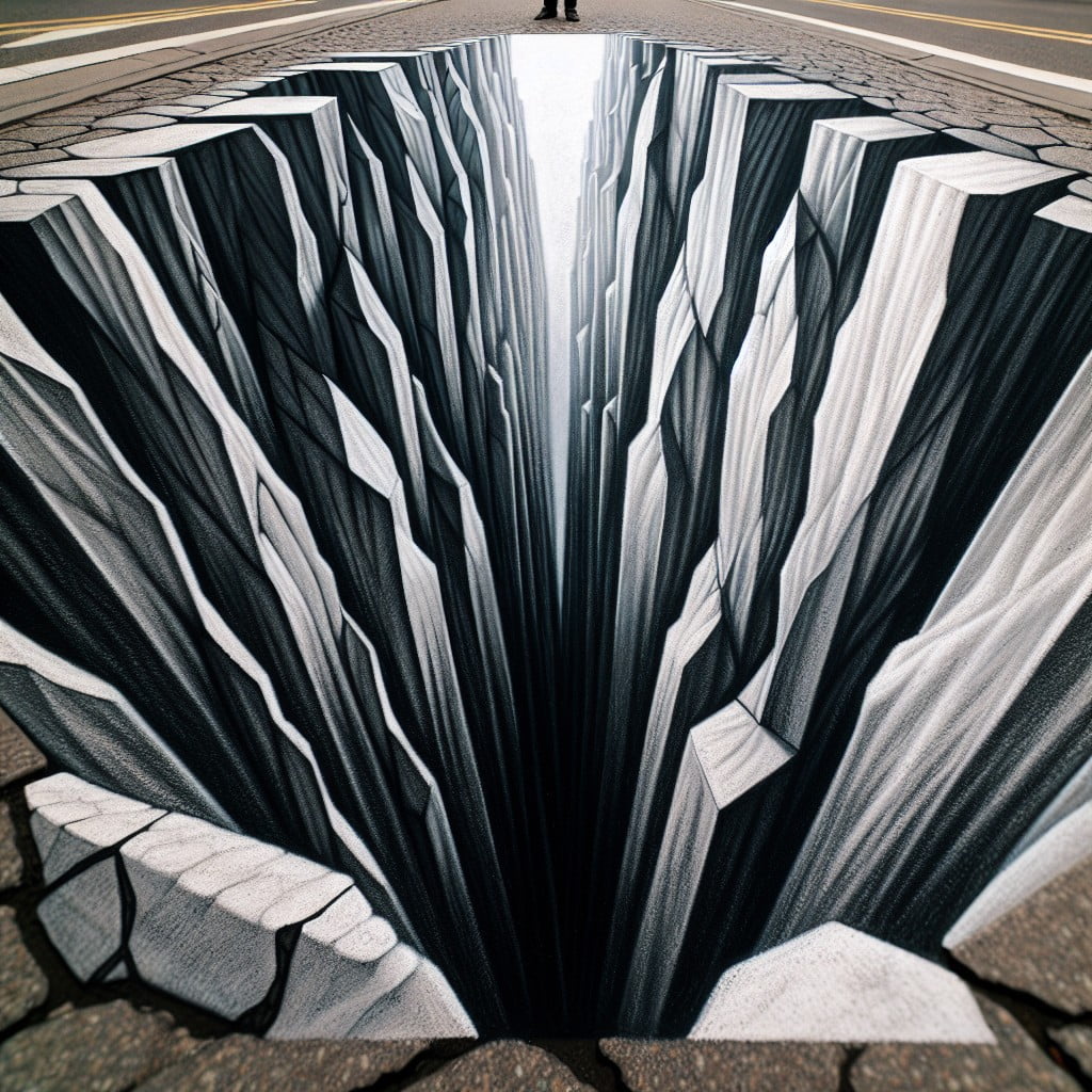 optical illusion chalk art