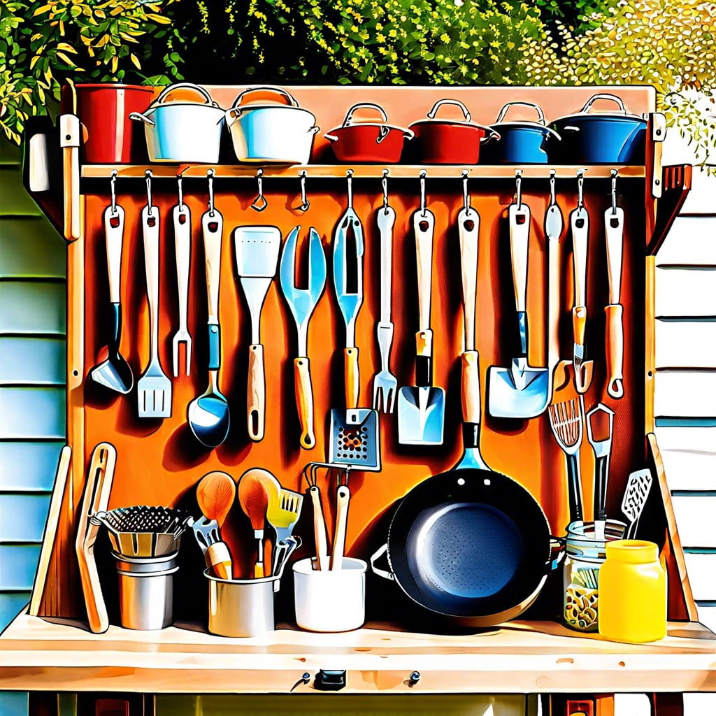 outdoor bbq tools pegboard