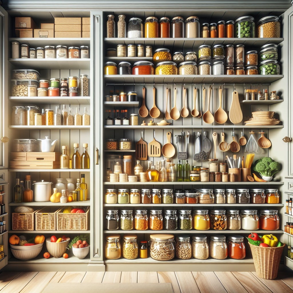 pantry with decorative display shelves