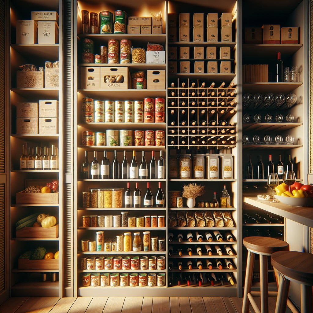 pantry with in built wine rack