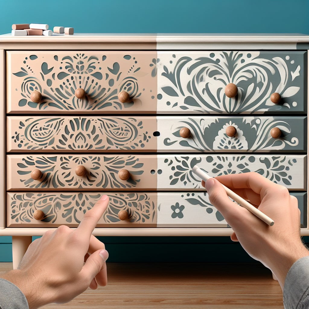 patterned perfection stenciled designs on chalk paint dressers