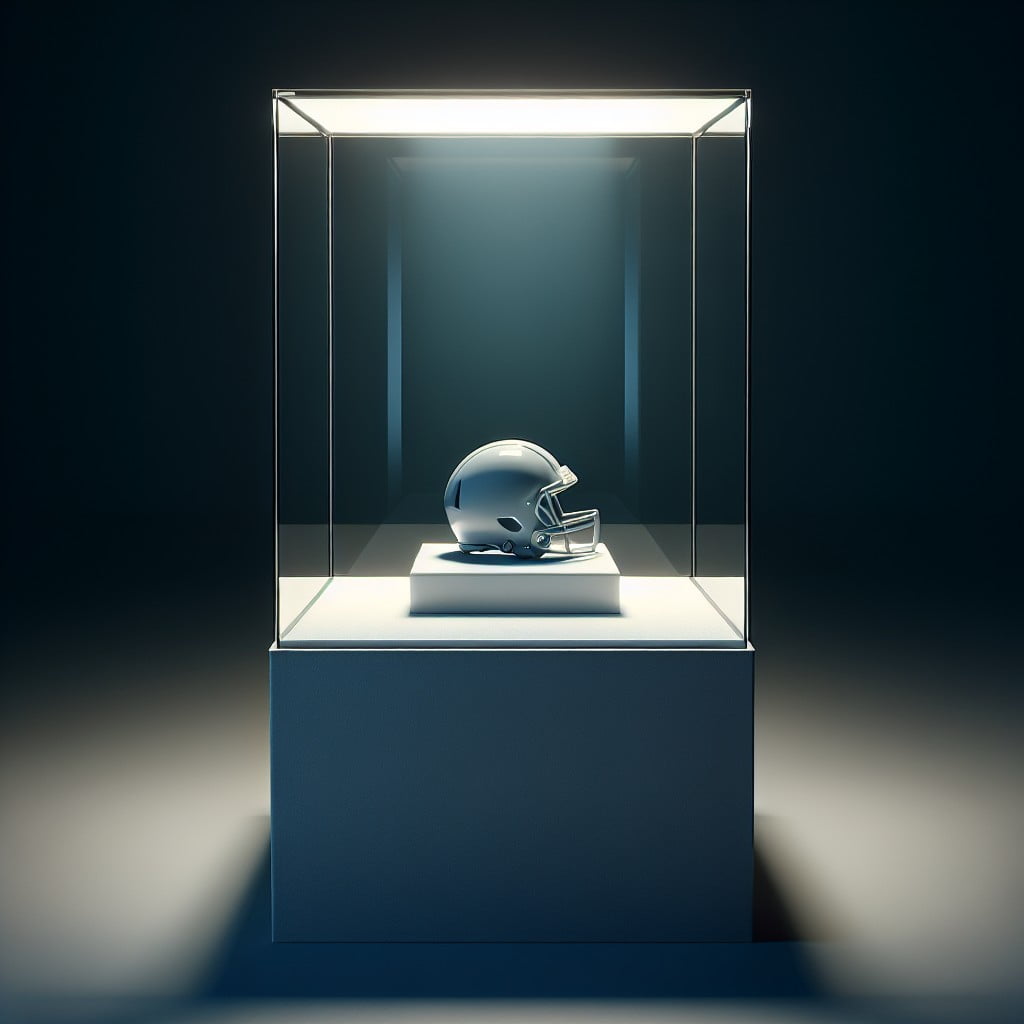 pedestal display case for single mini helmet