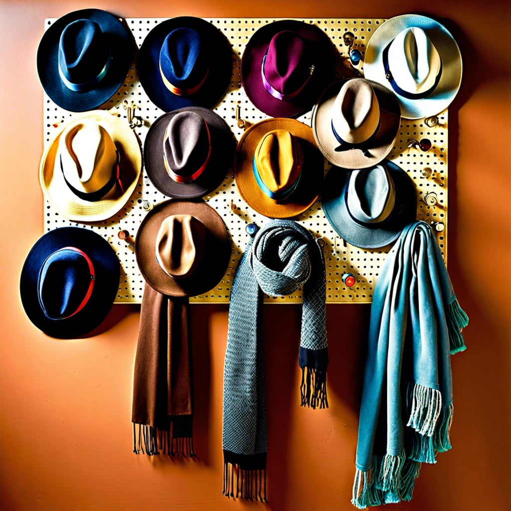 pegboard hat and scarf holder