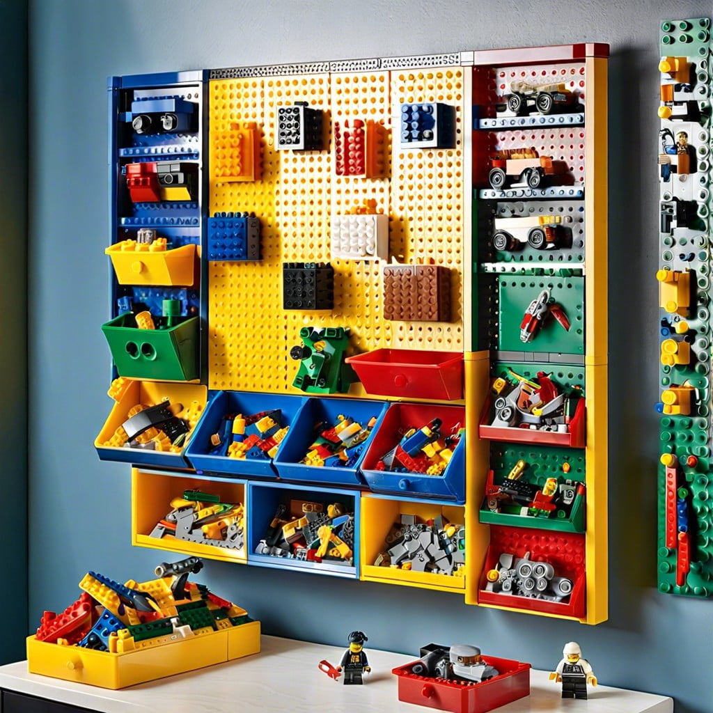 pegboard lego organizer and display
