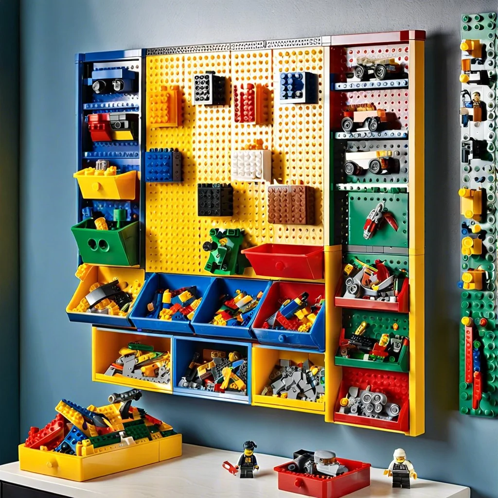 pegboard lego organizer and display